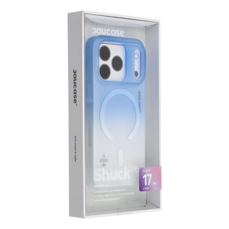 JAUCASE Für iPhone 17 Pro Max Hülle Kompatibel mit MagSafe TPU + PC Farbverlauf Matte Handyhülle - Farbverlauf Blau