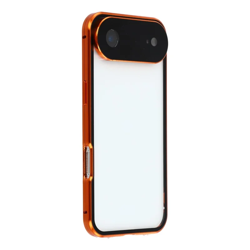 iPhone Air Case Anti-Spy Doppelseitiges gehärtetes Glas + Magnetischer Metallrahmen Handyhülle - Orange