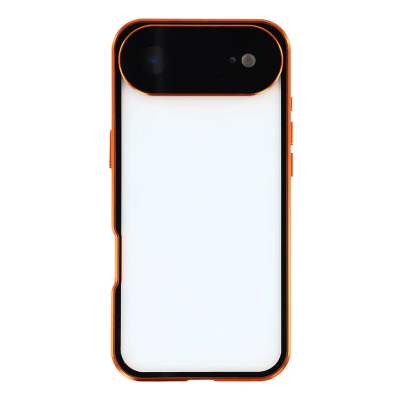 iPhone Air Case Anti-Spy Doppelseitiges gehärtetes Glas + Magnetischer Metallrahmen Handyhülle - Orange