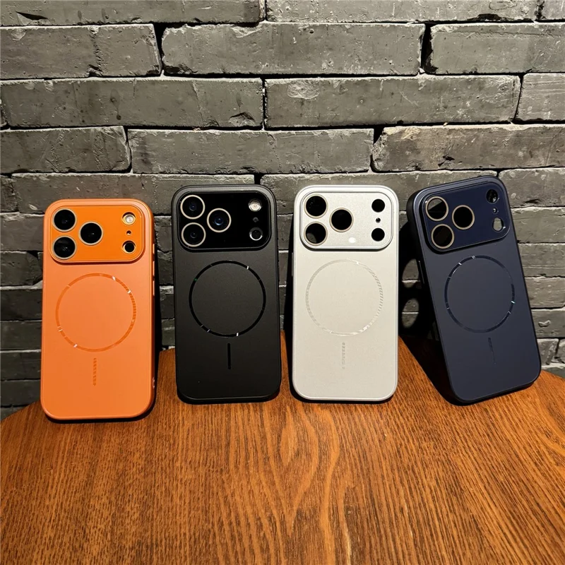 Funda para iPhone 17 Pro Max compatible con MagSafe Piel-toque TPU + Cubierta de teléfono PC con película de lente - Negro