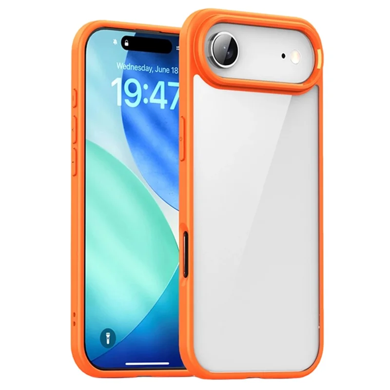 IPAKY For iPhone Air Clear Phone Case TPU + PC Anti-Fingerprint Back Cover - Orange