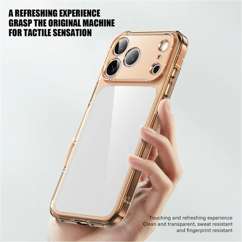 IPAKY For iPhone 17 Pro Clear Phone Case TPU + PC Slim Phone Back Cover - Transparent Black