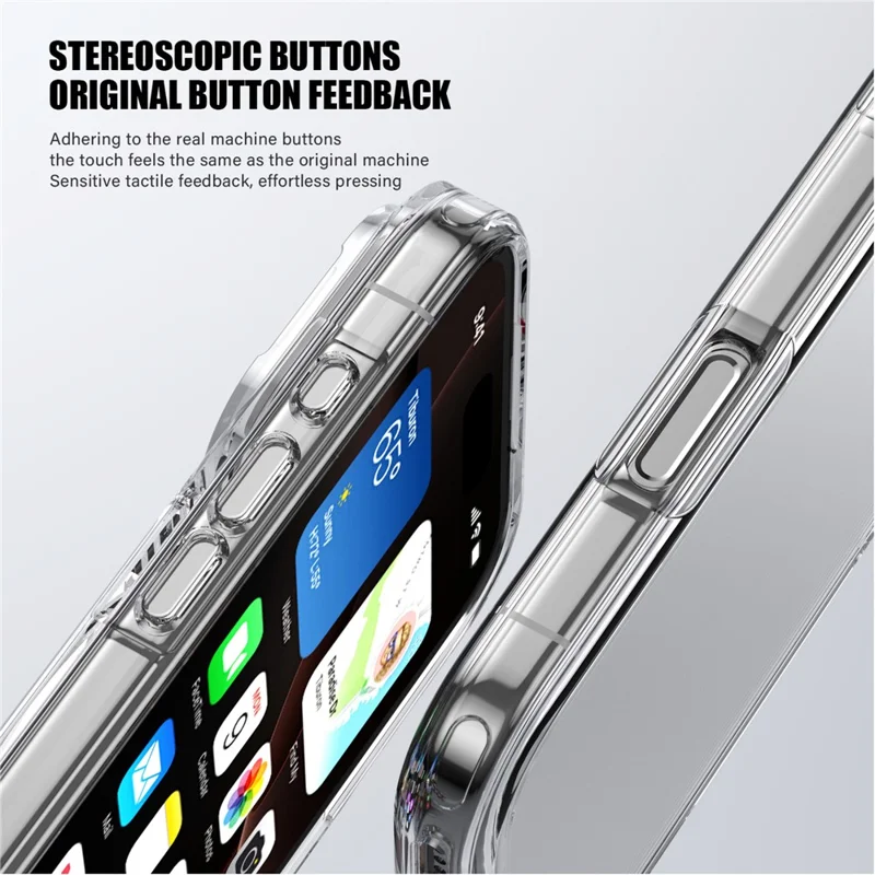 IPAKY For iPhone 17 Pro Clear Phone Case TPU + PC Slim Phone Back Cover - Transparent Black