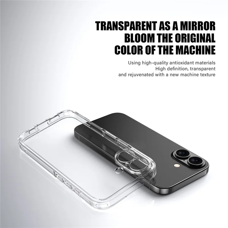 IPAKY For iPhone 17 Clear Phone Case TPU + PC Slim Phone Back Cover - Transparent