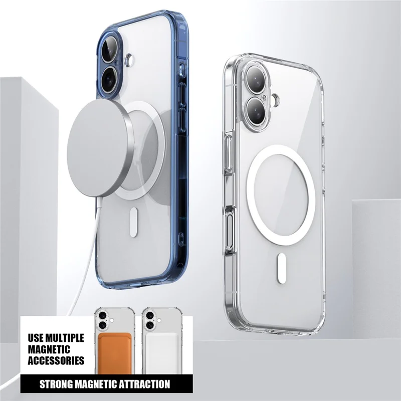 IPAKY For iPhone 17 Clear Phone Case TPU + PC Slim Phone Back Cover - Transparent