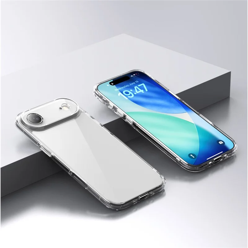 IPAKY For iPhone Air Clear Phone Case TPU + PC Slim Phone Back Cover - Transparent