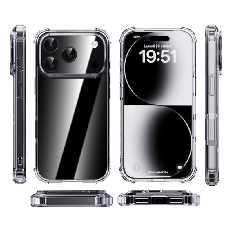 IPAKY For iPhone 17 Pro Case Four Corner Shockproof Clear Phone Back Cover