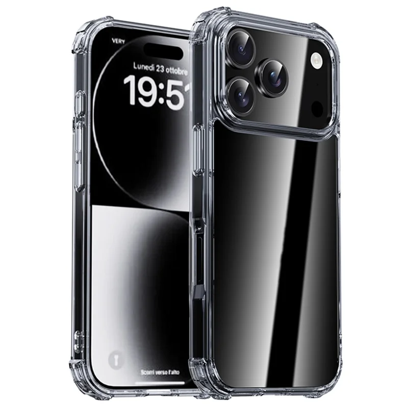 Étui IPAKY pour iPhone 17 Pro Max Coque de protection aux quatre coins transparente