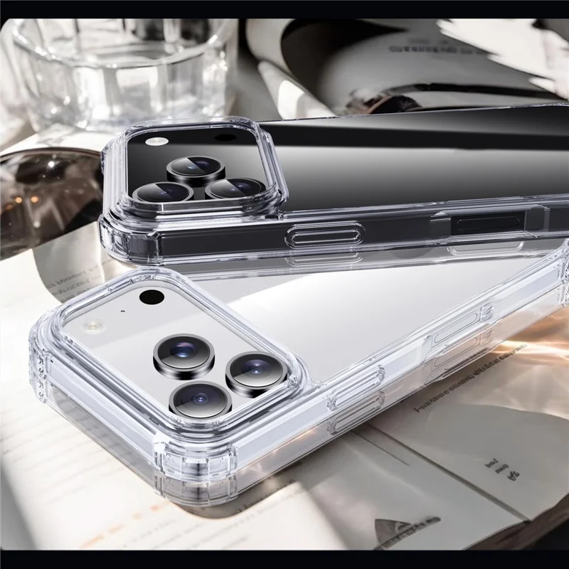 Étui IPAKY pour iPhone 17 Pro Max Coque de protection aux quatre coins transparente