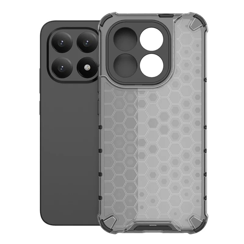 Чехол для Xiaomi 15T PC + TPU, черный, сотовая форма