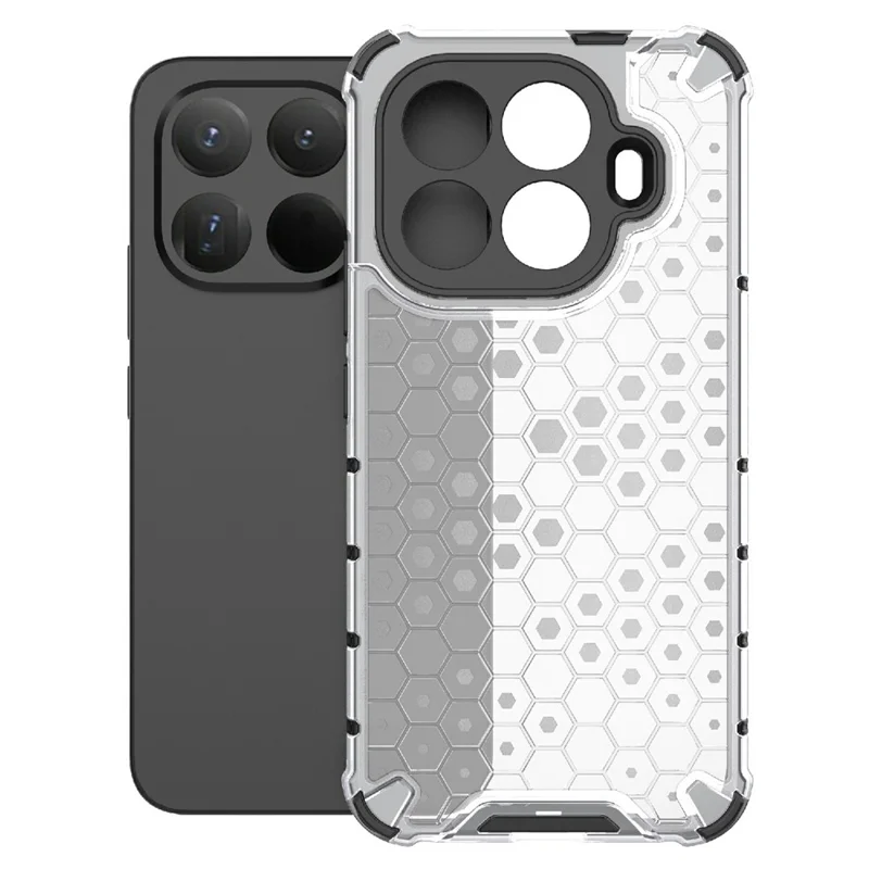 Funda Xiaomi 15T Pro de PC + TPU, Cubierta de teléfono con forma de panal - Gris