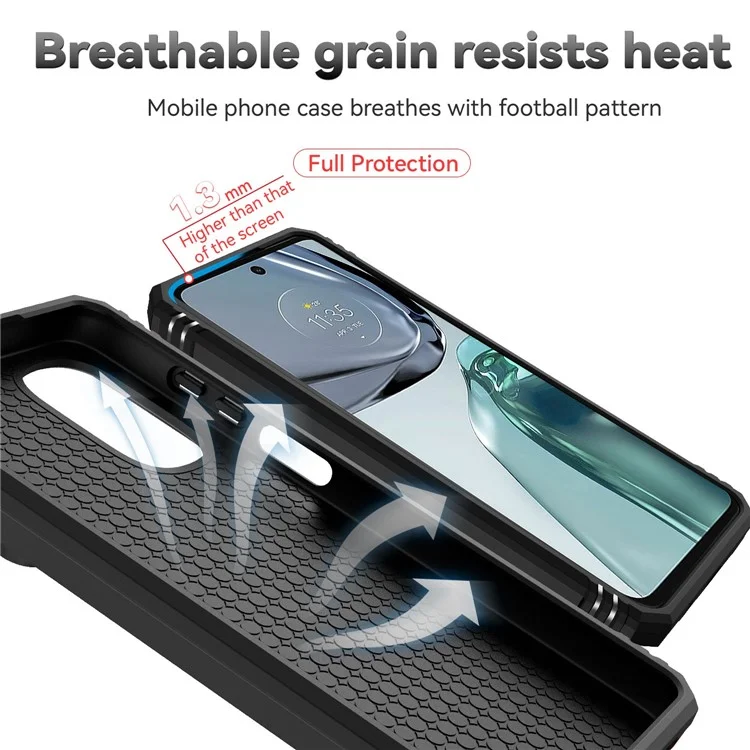 Para Motorola Moto G62 5G Metal Ring Kickstand PC + TPU Funda protectora posterior a prueba de golpes con tapa corrediza para la cámara - Negro