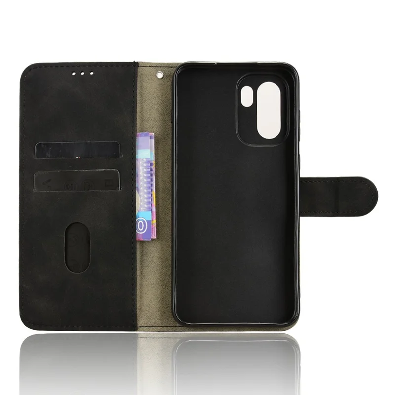 For OnePlus 15R 5G / Ace 6T 5G / Ace 6 5G Leather Case Skin Feel Anti Drop Wallet Flip Phone Cover - Black