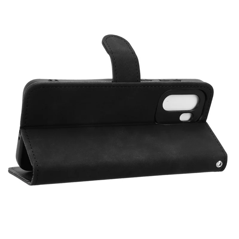 For OnePlus 15R 5G / Ace 6T 5G / Ace 6 5G Leather Case Skin Feel Anti Drop Wallet Flip Phone Cover - Black