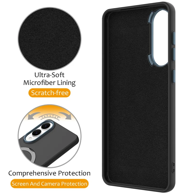 Étui Samsung Galaxy S25 Edge Compatible avec MagSafe Anneau Rotatif Support de Béquille TPU + Couvercle Arrière PC - Noir