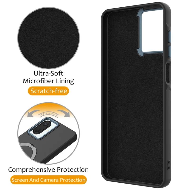 Phone Case For Samsung Galaxy M07 4G  /  A07 4G  /  F07 4G Magnetic Case Rotating Ring Kickstand TPU + PC Back Cover - Black