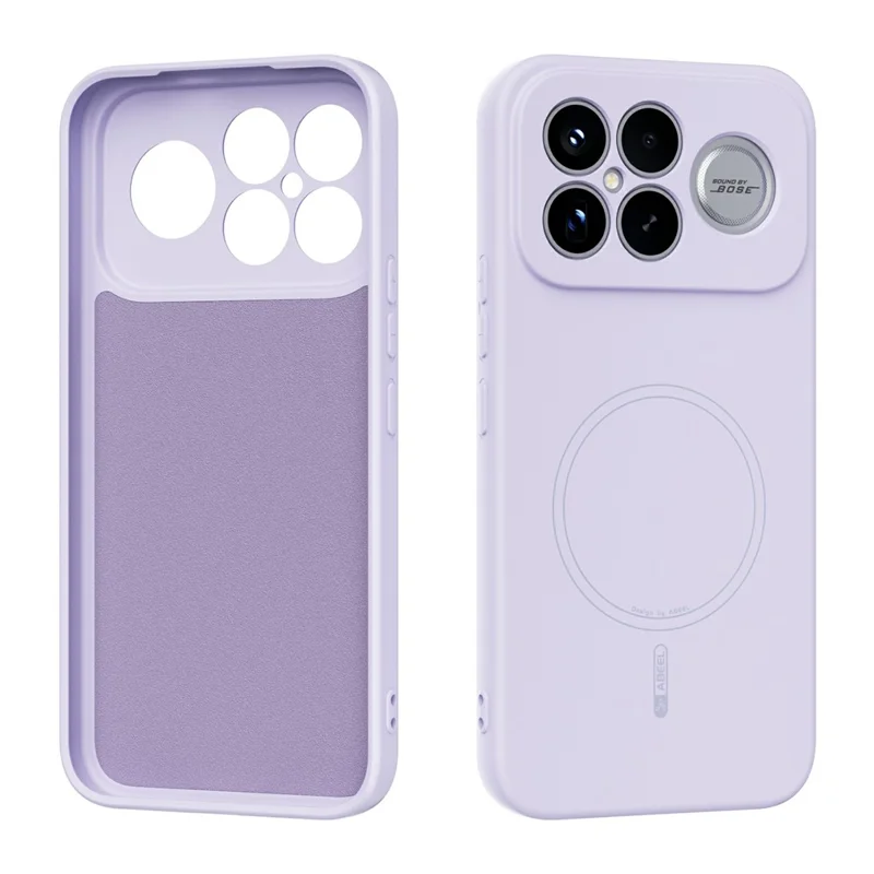 ABEEL Para Xiaomi Redmi K90 Pro Max 5G Capa Compatível com MagSafe Pele Toque Líquido Silicone Capa Traseira do Telefone - Roxo