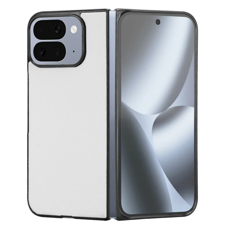 For Google Pixel 10 Pro Fold Case Carbon Fiber Texture Shockproof PU + PC Phone Cover - White