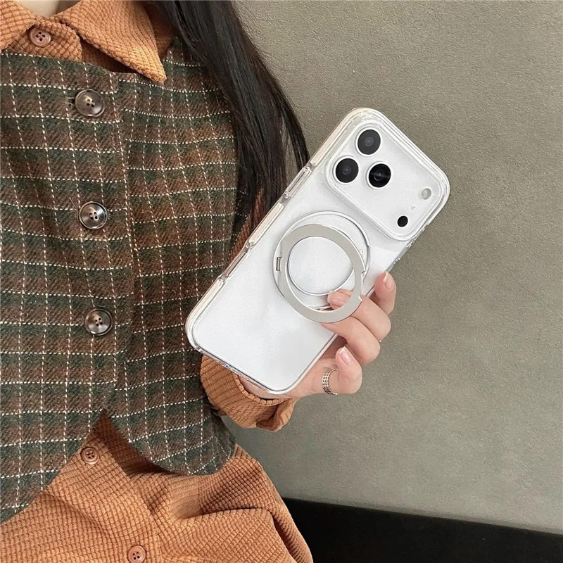 Coque transparente compatible avec iPhone 17 Pro avec MagSafe, étui de protection en TPU et PC avec support, film de protection d'écran inclus - Noir