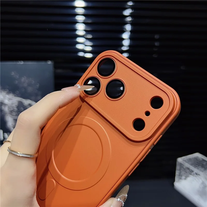 Custodia iPhone 17 Pro Max Compatibile con MagSafe Tagli Precisi Colore Solido Cover per Telefono con Protezione Schermo - Arancione