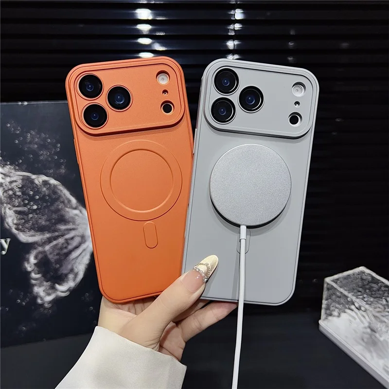 For iPhone 17 Pro Case Compatible with MagSafe Precise Cutouts Solid Color Phone Cover with Screen Protector - Blue