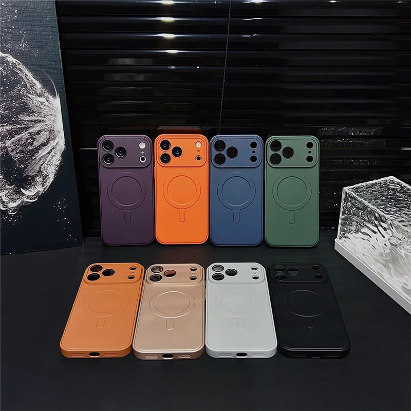 For iPhone 17 Pro Case Compatible with MagSafe Precise Cutouts Solid Color Phone Cover with Screen Protector - Blue