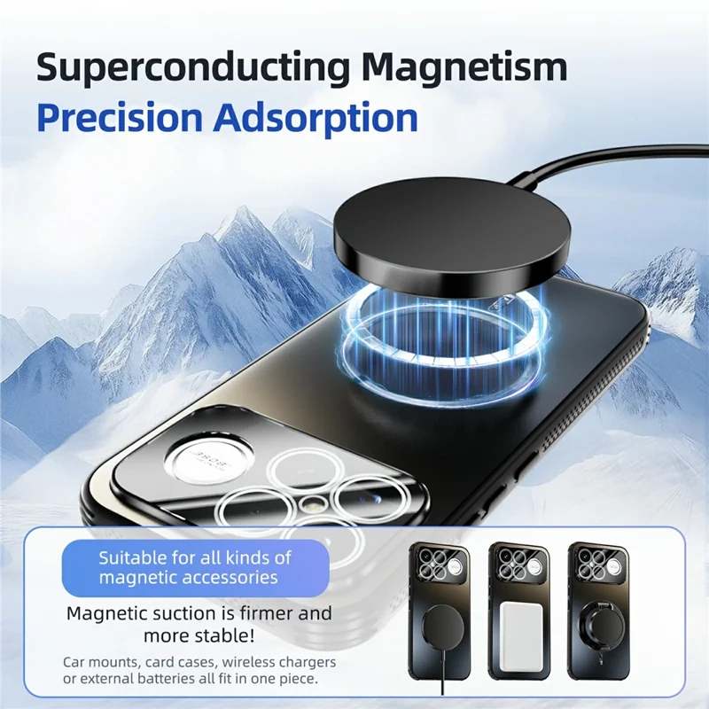 ABEEL Для Xiaomi Redmi K90 Pro Max 5G Чехол Совместимый с MagSafe TPU PC Охлаждение Матовая Задняя Крышка Телефона с Пленкой Для Линзы - Черный