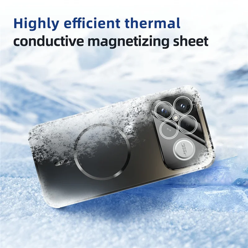 ABEEL Para Xiaomi Redmi K90 5G Capa Compatível com MagSafe Capa Traseira de Telefone Mate de Resfriamento de PC TPU com Filme de Lente - Preto