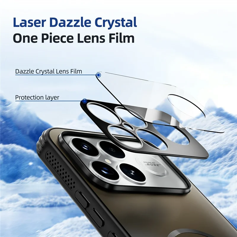 ABEEL Para Xiaomi Redmi K90 5G Capa Compatível com MagSafe Capa Traseira de Telefone Mate de Resfriamento de PC TPU com Filme de Lente - Preto