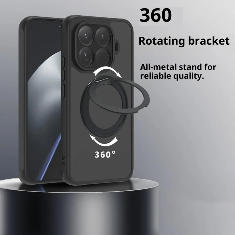 Étui avec béquille pour iPhone 17 Pro Compatible avec MagSafe, Coque en Silicone Acrylique PC Mat avec Film de Protection d'Écran - Blanc