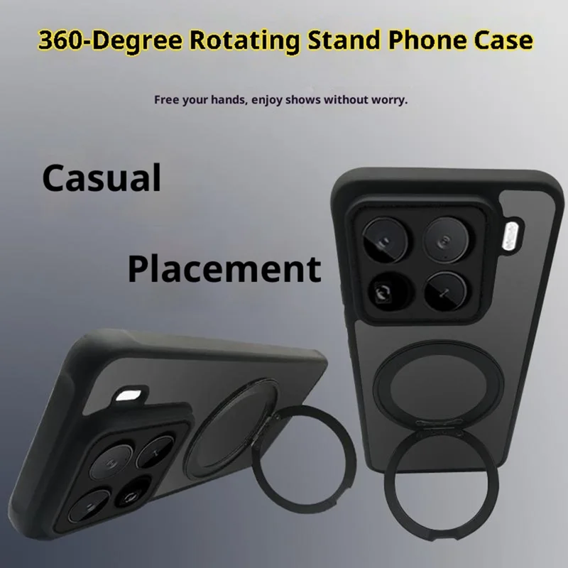 Étui avec béquille pour iPhone 17 Pro Compatible avec MagSafe, Coque en Silicone Acrylique PC Mat avec Film de Protection d'Écran - Blanc