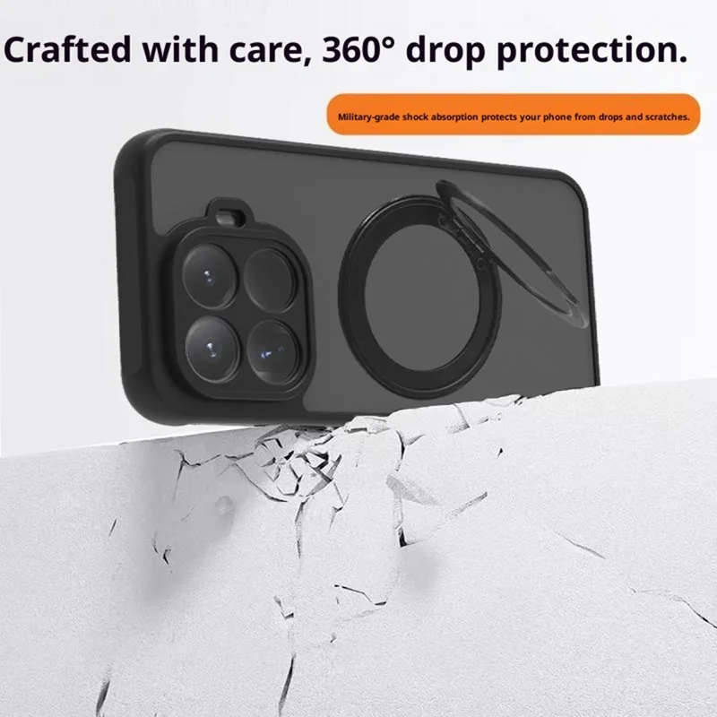 Étui avec béquille pour iPhone 17 Pro Compatible avec MagSafe, Coque en Silicone Acrylique PC Mat avec Film de Protection d'Écran - Blanc