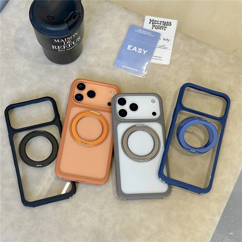 Чехол-подставка для iPhone 17 Pro Max с ремешком / Совместимый с MagSafe чехол из ТПУ и акрила для телефона - Черный