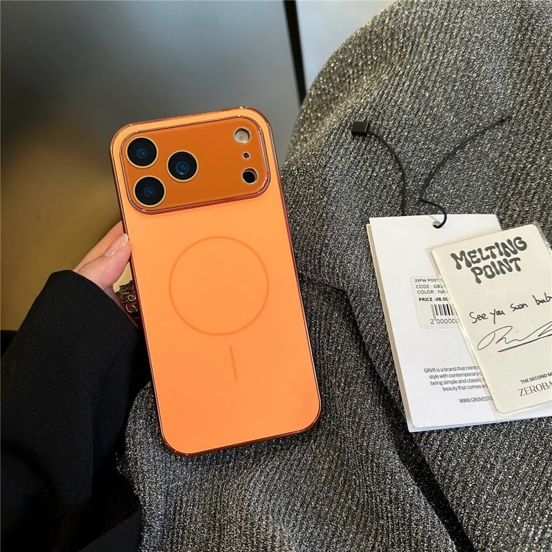 Capa Fosca Compatível com iPhone 17 Pro com MagSafe Capa de Telefone de PC Acrílico com Película de Tela - Branco