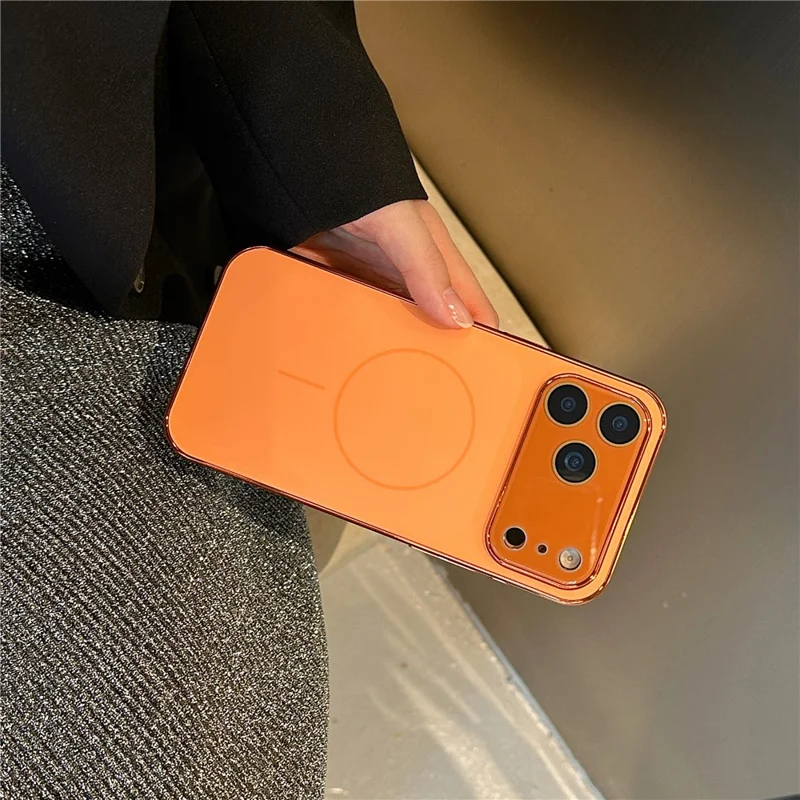 Capa Fosca Compatível com iPhone 17 Pro com MagSafe Capa de Telefone de PC Acrílico com Película de Tela - Branco