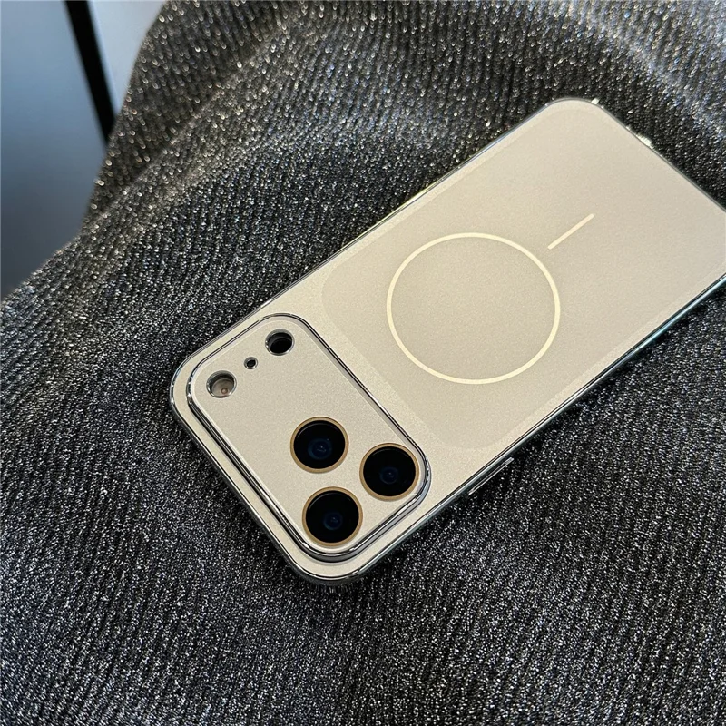 Funda mate compatible con MagSafe para iPhone 17 Pro Max, carcasa de PC acrílico con película de pantalla - Blanco