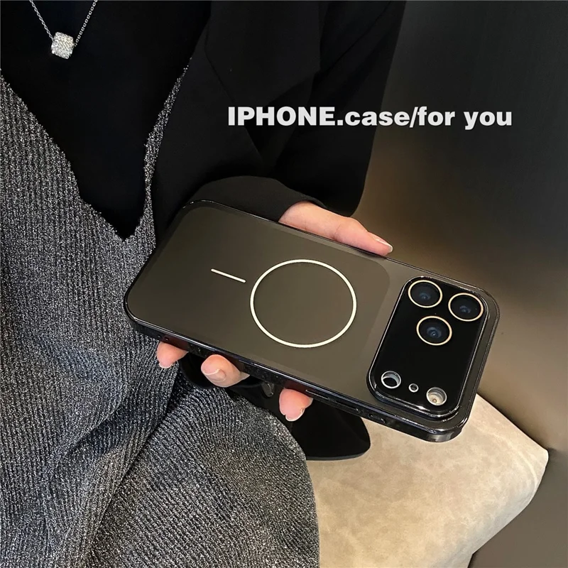 Funda mate compatible con MagSafe para iPhone 17 Pro Max, carcasa de PC acrílico con película de pantalla - Blanco