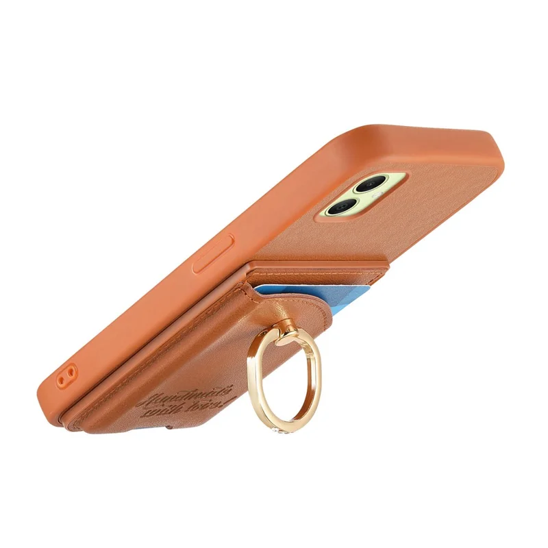 Étui 4G Samsung Galaxy A05 Porte-cartes Strass Porte-anneau Support Coque arrière en cuir - Marron