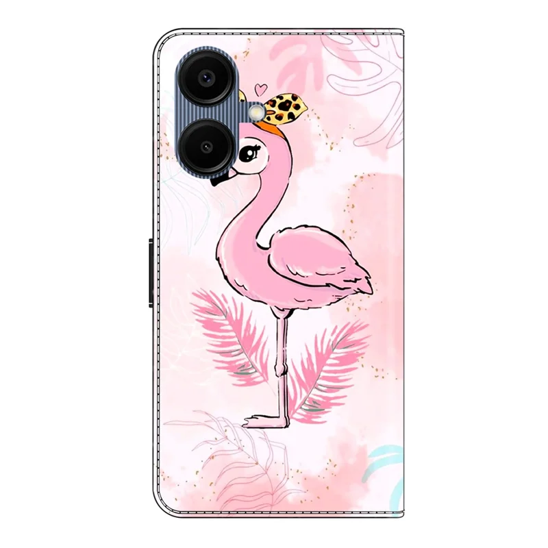 Per Samsung Galaxy A06 4G Case Pieghevole Stand Portafoglio Stampa Modello Pelle PU Flip Phone Cover - Uccello Rosa