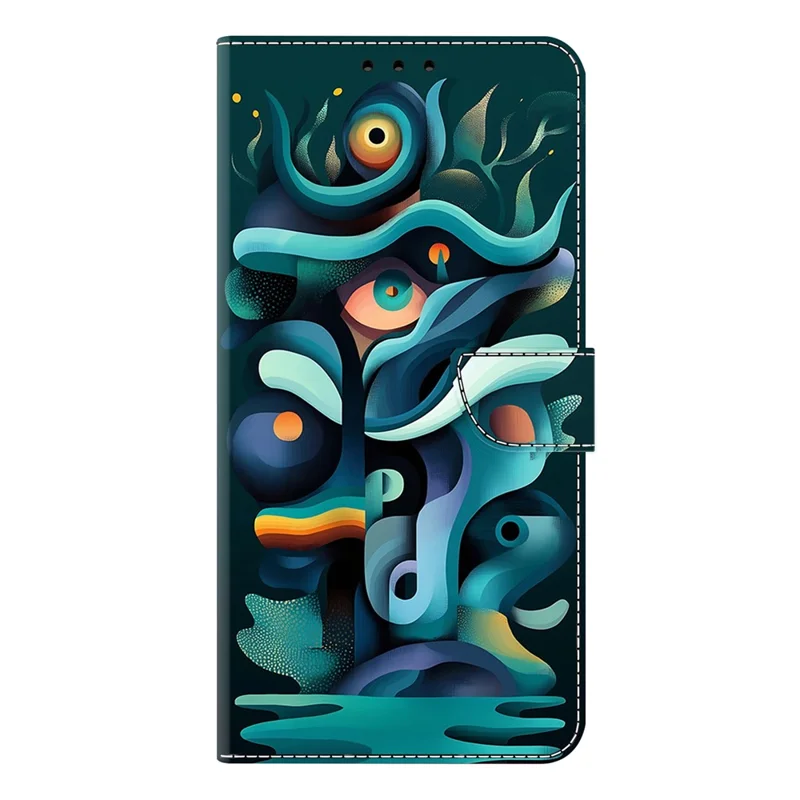 For Samsung Galaxy A26 5G Case Foldable Stand Wallet Pattern Printing PU Leather Flip Phone Cover - Graffiti Green Shadow