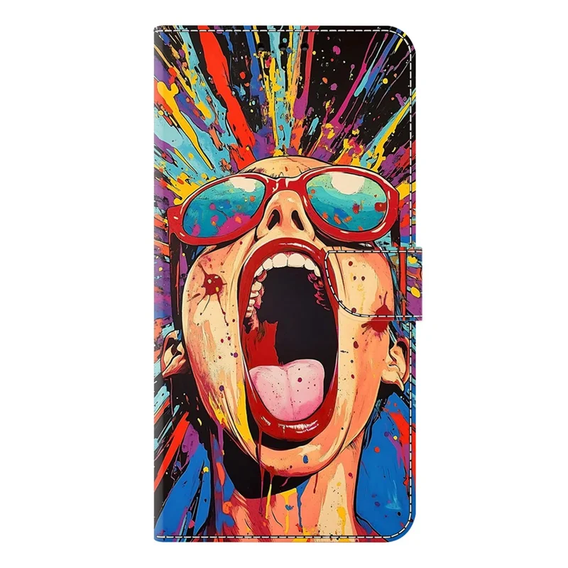 For Google Pixel 9 Pro XL Case Foldable Stand Wallet Pattern Printing PU Leather Flip Phone Cover - Graffiti Scream