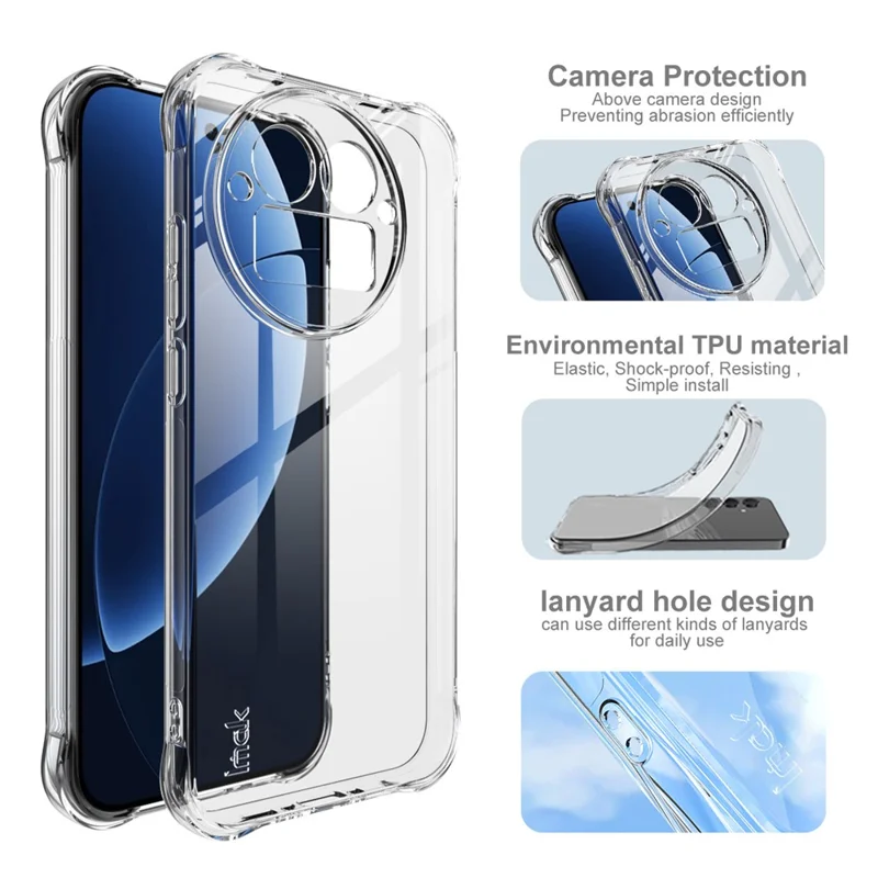IMAK Pour Realme GT 8 Pro 5G Étui Coque de Téléphone TPU Protection Antichoc Airbag