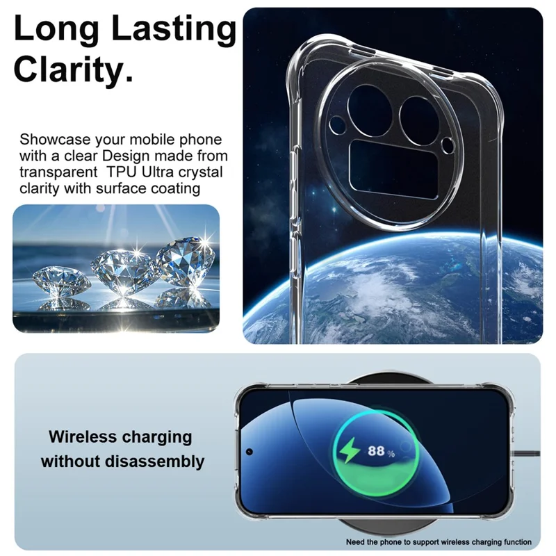 IMAK Pour Realme GT 8 Pro 5G Étui Coque de Téléphone TPU Protection Antichoc Airbag