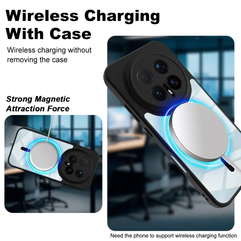 IMAK UX-9A For Honor Magic8 Pro 5G Clear Case Magnetic Case Tiny Airbag PC + TPU Phone Cover