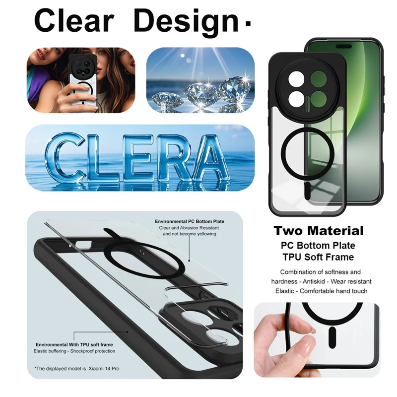 IMAK UX-9A For Honor Magic8 Pro 5G Clear Case Magnetic Case Tiny Airbag PC + TPU Phone Cover