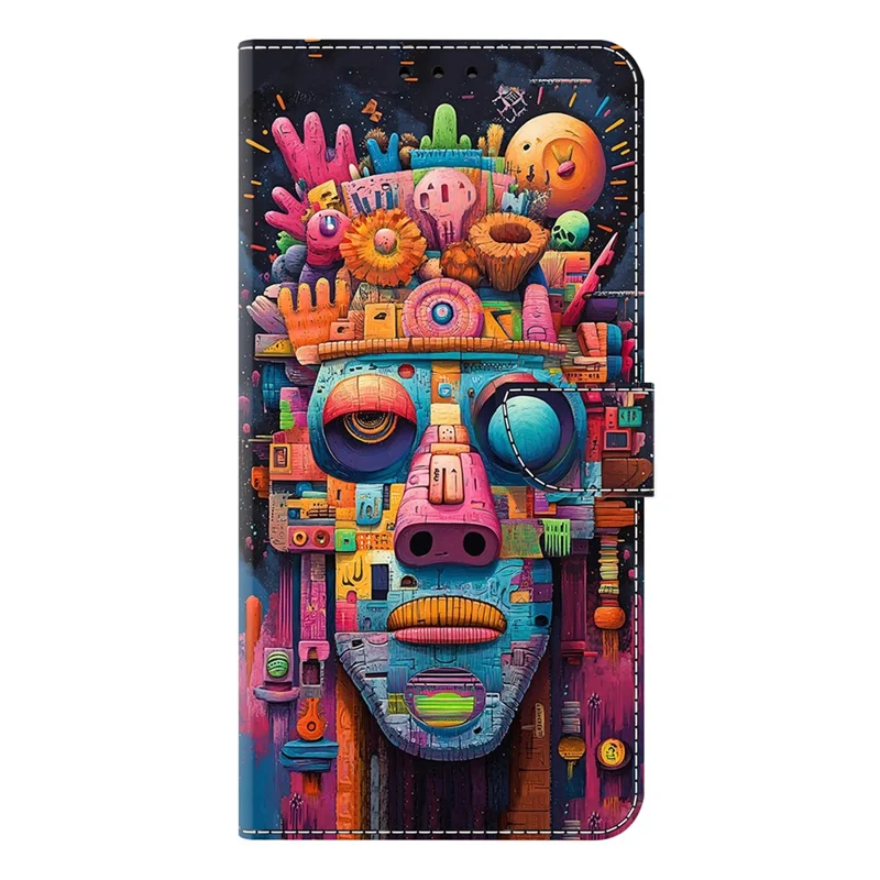 Capa para Motorola Moto G56 5G com Suporte Dobrável, Carteira, Estampa de Grafite, Retrato em Couro PU, Capa Protetora Flip para Celular