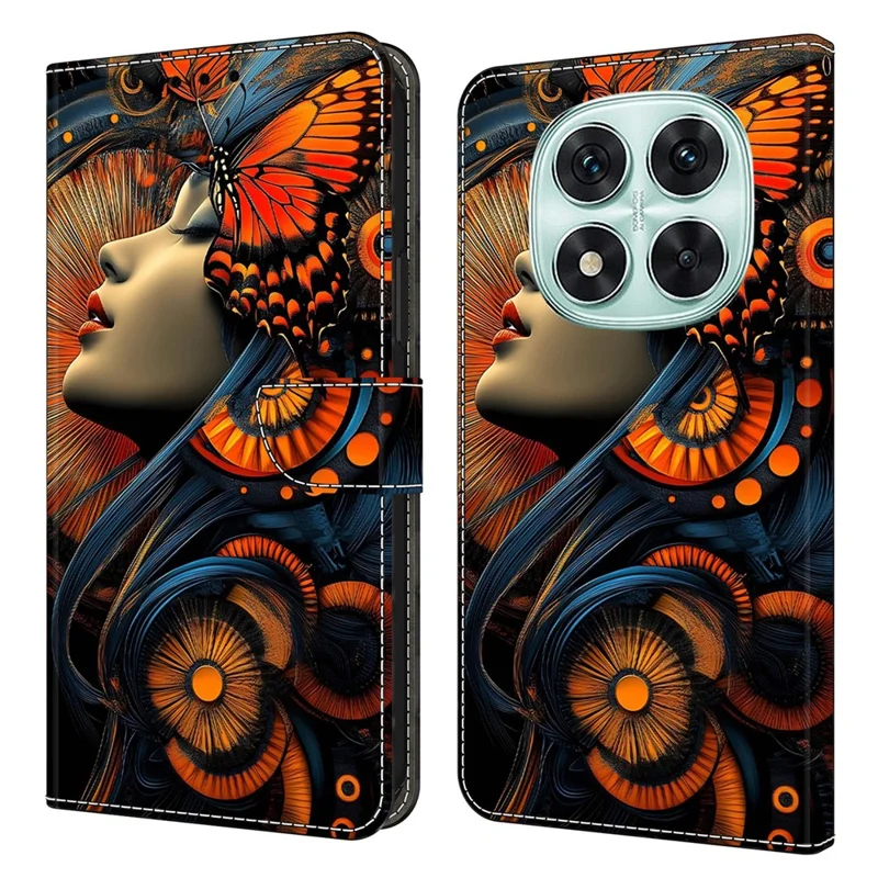 For Xiaomi Redmi Note 14 Pro 5G Case Foldable Stand Wallet Pattern Printing PU Leather Flip Phone Cover - Dreamy Girl