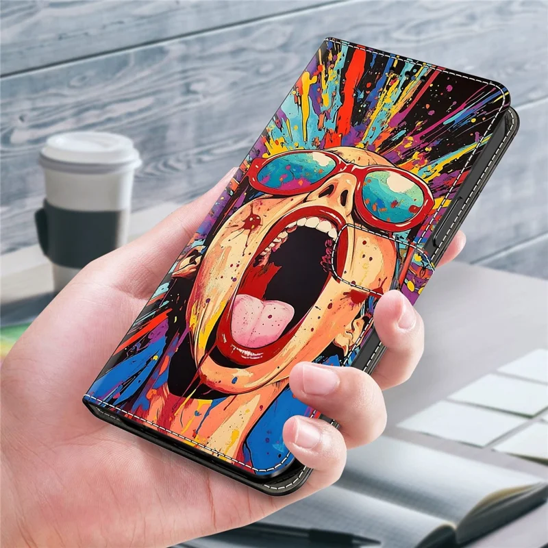 For Xiaomi Redmi Note 14 Pro+ 5G Case Foldable Stand Wallet Pattern Printing PU Leather Flip Phone Cover - Graffiti Scream