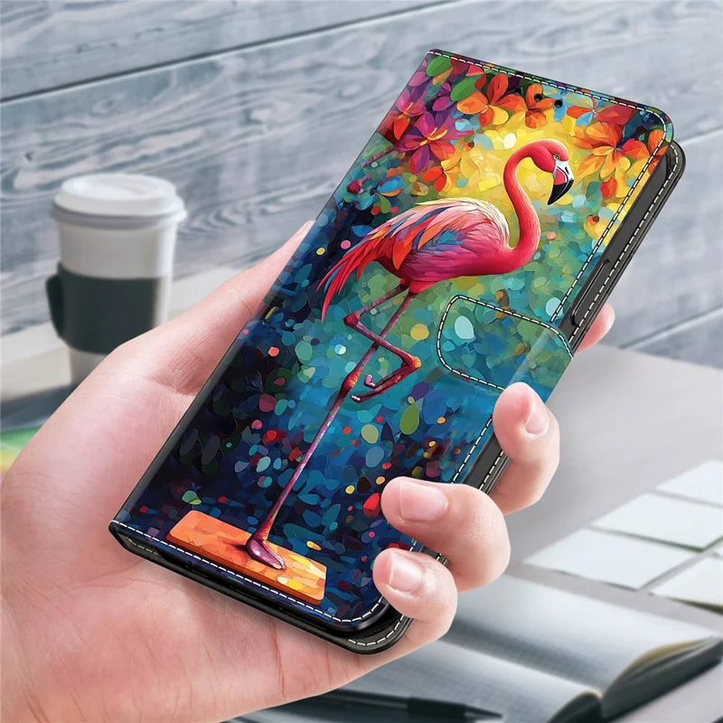 For Xiaomi Redmi Note 14 Pro 4G Case Foldable Stand Wallet Pattern Printing PU Leather Flip Phone Cover - Bird