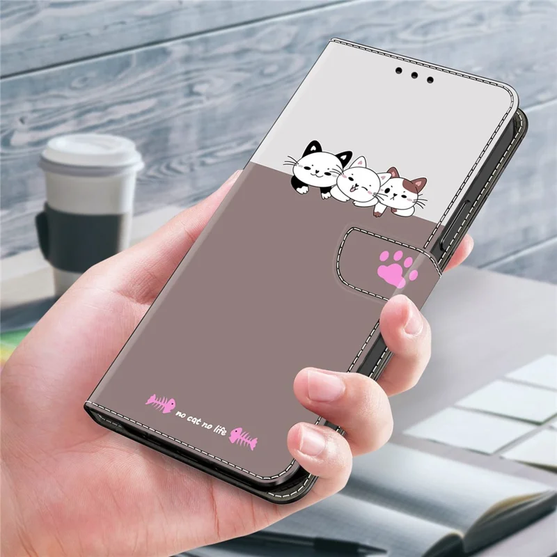 For Xiaomi Redmi 15C 4G (Global) (171mm)  /  Poco C85 4G (171mm) Case Foldable Stand Wallet Pattern Printing PU Leather Flip Phone Cover - Cats